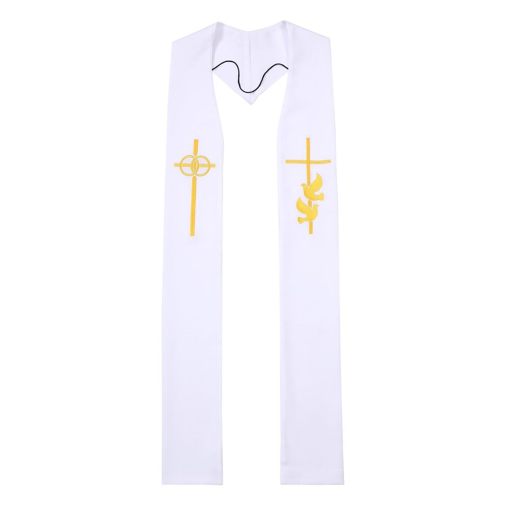 8787 Adult Embroidery Clergy Cross Stole for Church Traditional Wedding